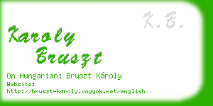karoly bruszt business card